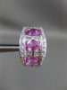 ESTATE LARGE 4.91CT DIAMOND & AAA PINK SAPPHIRE 18KT WHITE GOLD CLIP ON EARRINGS