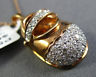ESTATE LARGE .43CT DIAMOND 14KT ROSE GOLD 3D BABY SHOE PAVE FUN FLOATING PENDANT