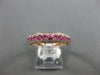 ESTATE .96CT DIAMOND & AAA PINK SAPPHIRE 14K ROSE GOLD 3D 3 ROW ANNIVERSARY RING