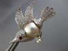 ESTATE .93CT DIAMOND AAA RUBY & SOUTH SEA PEARL 14KT WHITE GOLD BIRD BROOCH PIN