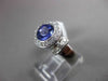 ESTATE LARGE 2.08CT DIAMOND & AAA TANZANITE 14K WHITE GOLD BEZEL ENGAGEMENT RING