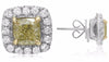 ESTATE LARGE .85CT DIAMOND & AAA ONYX 18K WHITE GOLD ROUND HEXAGON STAR EARRINGS