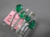 ESTATE WIDE 1.16CT DIAMOND & AAA EMERALD 18K WHITE GOLD 3D CRISS CROSS LOVE RING