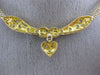 ESTATE LARGE .80CT DIAMOND 18K 2 TONE GOLD ETOILE HEART BAR LOVE NECKLACE #21901