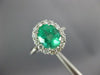 2.80CT DIAMOND & AAA EMERALD 18K WHITE GOLD 3D OVAL HALO CLASSIC ENGAGEMENT RING