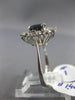 ESTATE WIDE 1.20CT DIAMOND & AAA SAPPHIRE 14KT WHITE GOLD OVAL FLOWER FUN RING