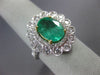 ESTATE LARGE 3.01CT DIAMOND & AAA EMERALD 18KT TWO TONE GOLD 3D FLOWER LOVE RING