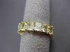 ESTATE LARGE 7.50CT FANCY DIAMOND 18KT YELLOW GOLD EMERALD CUT ETERNITY RING