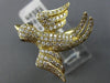 ESTATE WIDE 1.31CT WHITE & BLACK DIAMOND 14KT YELLOW GOLD 3D HAPPY BIRD FUN RING