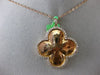 ESTATE LARGE .90CT DIAMOND 18KT ROSE GOLD 3D 4 CLOVER HALO LOVE FLOATING PENDANT