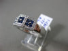 ESTATE .72CT DIAMOND & SAPPHIRE 14KT WHITE GOLD 3D HALO PAST PRESENT FUTURE RING