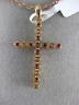 ESTATE LARGE .49CT DIAMOND & AAA RUBY 18KT ROSE GOLD 3D CROSS FLOATING PENDANT