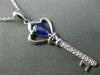 ESTATE .45CT DIAMOND & SAPPHIRE 14KT WHITE GOLD KEY TO MY HEART FLOATING PENDANT