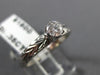 ANTIQUE .35CT ROUND DIAMOND 18KT WHITE GOLD FILIGREE CROWN ENGAGEMENT RING #6190
