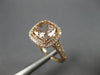 ESTATE LARGE 1.40CT DIAMOND & AAA MORGANITE 14KT ROSE GOLD HALO ENGAGEMENT RING