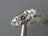 ANTIQUE .35CT DIAMOND 18K WHITE GOLD CLASSIC OPEN FILIGREE ENGAGEMENT RING #9104