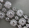 ESTATE MASSIVE 10.95CT DIAMOND 18KT WHITE GOLD FLOWER CLUSTER MULTI ROW BRACELET