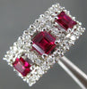 ANTIQUE WIDE 1.82CT DIAMOND & AAA RUBY 14K WHITE GOLD 3D ANNIVERSARY RING #19518