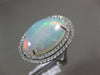 EXTRA LARGE 11.41CT DIAMOND & AAA AUSTRALIAN OPAL 14KT WHITE GOLD OVAL HALO RING