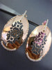 ESTATE LARGE .58CT DIAMOND 14KT ROSE GOLD OVAL FILIGREE CLIP ON HANGING EARRINGS