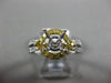 WIDE .6CT WHITE & FANCY YELLOW DIAMOND 18K 2TONE GOLD SEMI MOUNT ENGAGEMENT RING