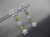 ESTATE LARGE 1.50CT DIAMOND 14KT WHITE GOLD FLOWER BY THE YARD HANGING EARRINGS