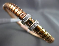 ESTATE WIDE .70CT DIAMOND 14KT WHITE & ROSE GOLD 3D FLEXIBLE BANGLE BRACELET