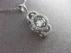 ESTATE .35CT DIAMOND 14KT WHITE GOLD 3D FILIGREE FLOATING CIRCULAR PENDANT CHAIN