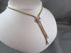 ESTATE  HEART .40CT DIAMOND LARIAT DROP TWOTONE GOLD NECKLACE F VS ONE OF A KIND