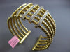ESTATE 1.10CT DIAMOND 14K YELLOW GOLD 3D MULTI ROW ROPE FLEXIBLE BANGLE BRACELET