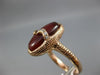 ESTATE LARGE .09CT DIAMOND & AAA RED AGATE 14KT ROSE GOLD 3D OVAL SNAKE FUN RING