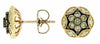 .61CT WHITE & CHOCOLATE FANCY DIAMOND 14KT YELLOW GOLD 3D CLUSTER STUD EARRINGS