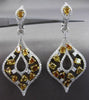 ESTATE LARGE 4.64CTW FANCY COLOR DIAMOND 18KT TWO TONE GOLD FILIGREE EARRINGS