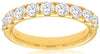 ESTATE 1.20CT DIAMOND 14KT YELLOW GOLD 3D 9 STONE SEMI ETERNITY ANNIVERSARY RING