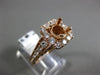 ESTATE LARGE 1.19CT DIAMOND 14K ROSE GOLD SQUARE HALO SEMI MOUNT ENGAGEMENT RING