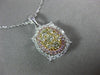 ESTATE .85CT WHITE & FANCY YELLOW DIAMOND 14KT TRI COLOR GOLD 3D FLOWER PENDANT