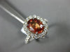 ESTATE 2.71CT DIAMOND & AAA ORANGE SAPPHIRE 18KT WHITE GOLD HALO ENGAGEMENT RING