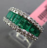 WIDE 2.16CT DIAMOND & AAA EMERALD 18KT WHITE GOLD SEMI ETERNITY ANNIVERSARY RING