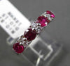 ESTATE WIDE .98CT DIAMOND & RUBY 18K WHITE GOLD WEDDING ANNIVERSARY RING E/F VVS