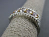 ESTATE WIDE 1.25CT DIAMOND 18K 2 TONE GOLD 5 STONE HALO WEDDING ANNIVERSARY RING