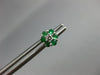 ESTATE .45CT DIAMOND & AAA EMERALD 14KT WHITE GOLD CLASSIC FLOWER STUD EARRINGS