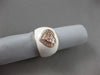 ESTATE WIDE .20CT DIAMOND 14KT ROSE GOLD ETOILE ITALIAN HEART ENAMEL FUN RING