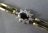 ESTATE WIDE 2.90CT DIAMOND & AAA SAPPHIRE 14KT TWO TONE GOLD OVAL HALO BRACELET