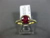 ESTATE 1.48CT DIAMOND & AAA RUBY 14KT YELLOW GOLD 3D ROUND HALO ENGAGEMENT RING