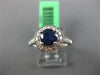 ESTATE 1.31CT DIAMOND & AAA SAPPHIRE 18KT WHITE GOLD 3D HALO ENGAGEMENT RING