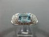 ESTATE WIDE 2.50CT DIAMOND & AAA AQUAMARINE 18KT WHITE GOLD 3D ENGAGEMENT RING