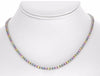ESTATE 16.0CT AAA MULTI COLOR SAPPHIRE 14KT WHITE GOLD CLASSIC TENNIS NECKLACE
