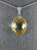 ESTATE 6.0CT AAA CITRINE 14K WHITE GOLD 3D OVAL CLASSIC BEZEL PENDANT WITH CHAIN