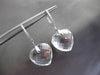 ESTATE LARGE 29.97CT DIAMOND & QUARTZ 14KT WHITE GOLD HEART HANGING EARRINGS