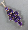 ESTATE 3.32CT DIAMOND & AAA AMETHYST 14KT ROSE GOLD 3D CLUSTER TEAR DROP PENDANT